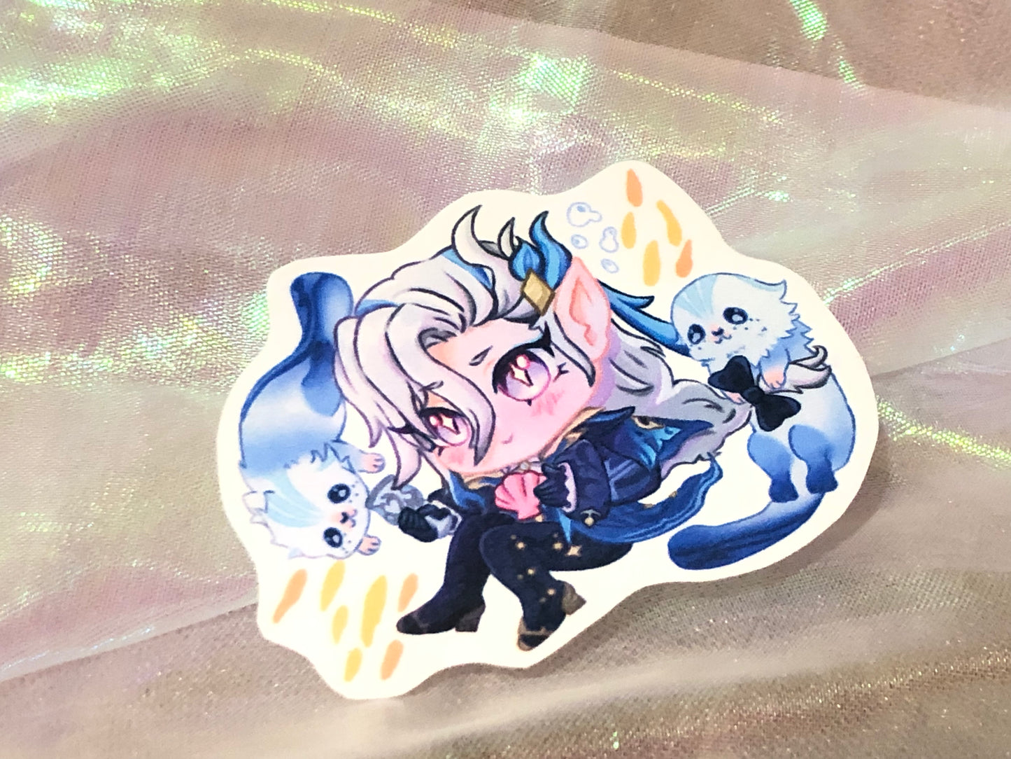 Neuvillette and Freminet Genshin Stickers