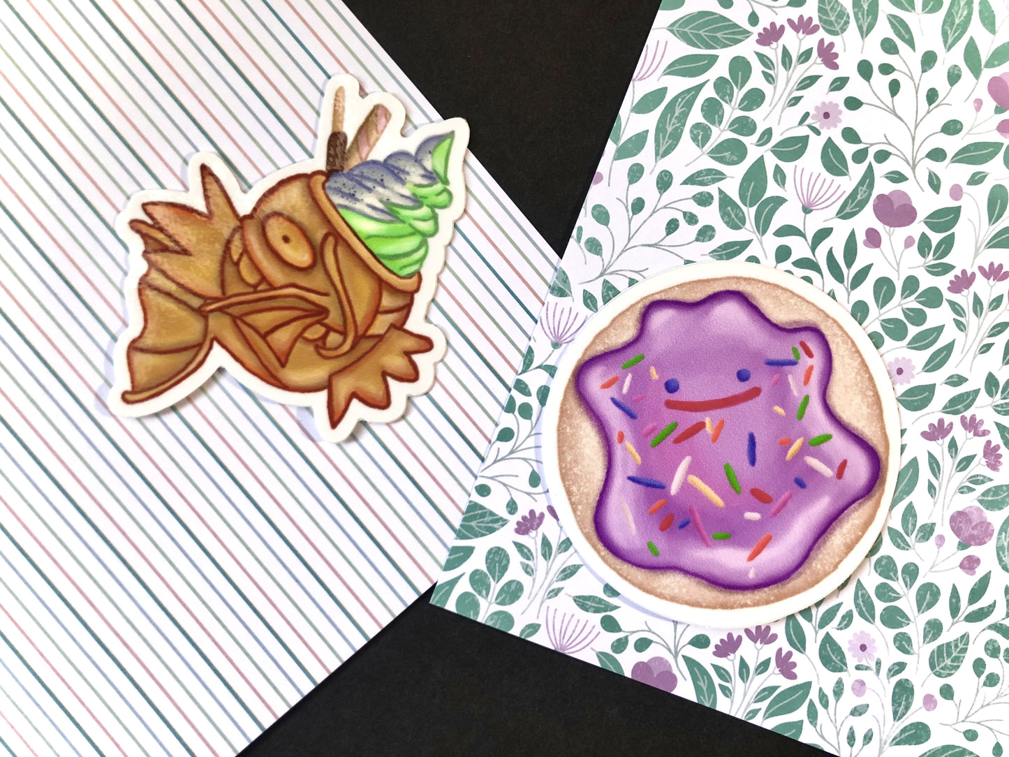 PKMN Ditto and Magikarp Dessert Vinyl Stickers