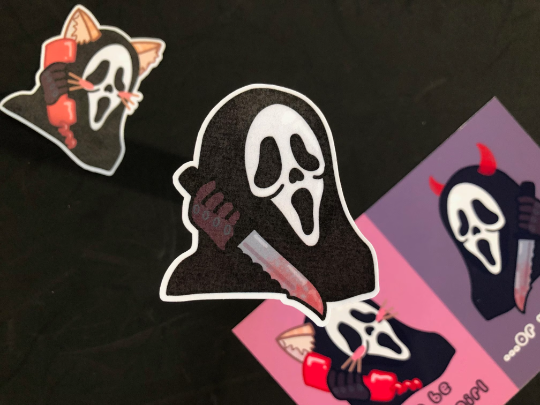 Ghostface Knife and Catgirl Stickers