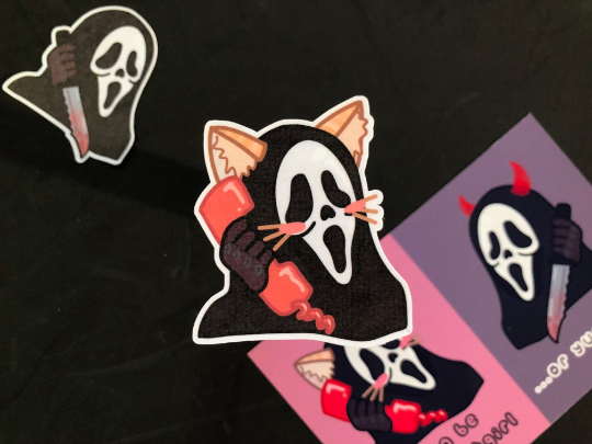 Ghostface Knife and Catgirl Stickers