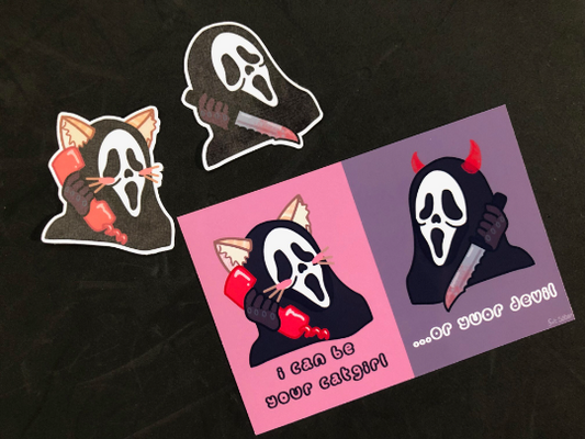 Ghostface Knife and Catgirl Stickers