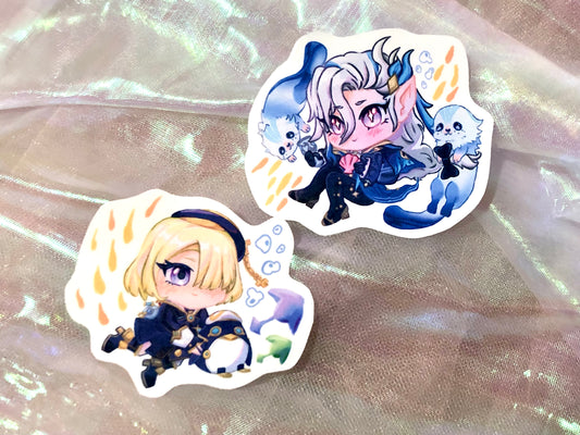 Neuvillette and Freminet Genshin Stickers