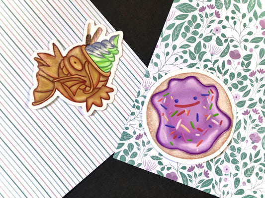 PKMN Ditto and Magikarp Dessert Vinyl Stickers